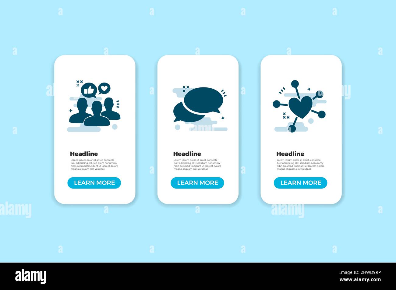 site Vertical Banners Social Media Icons Template Stock Vector Image