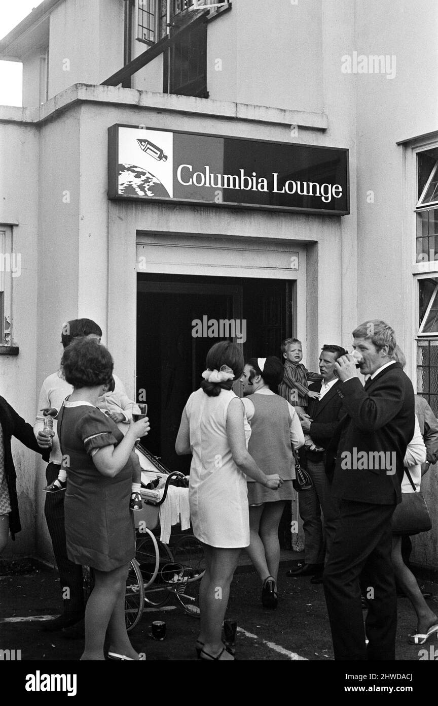 Event at the Man on the Moon pub in Kings Heath, Birmingham, to celebrate the Apollo 11 mission to the moon. The pub changed its name ahead of the occasion. 20th July 1969. Stock Photo