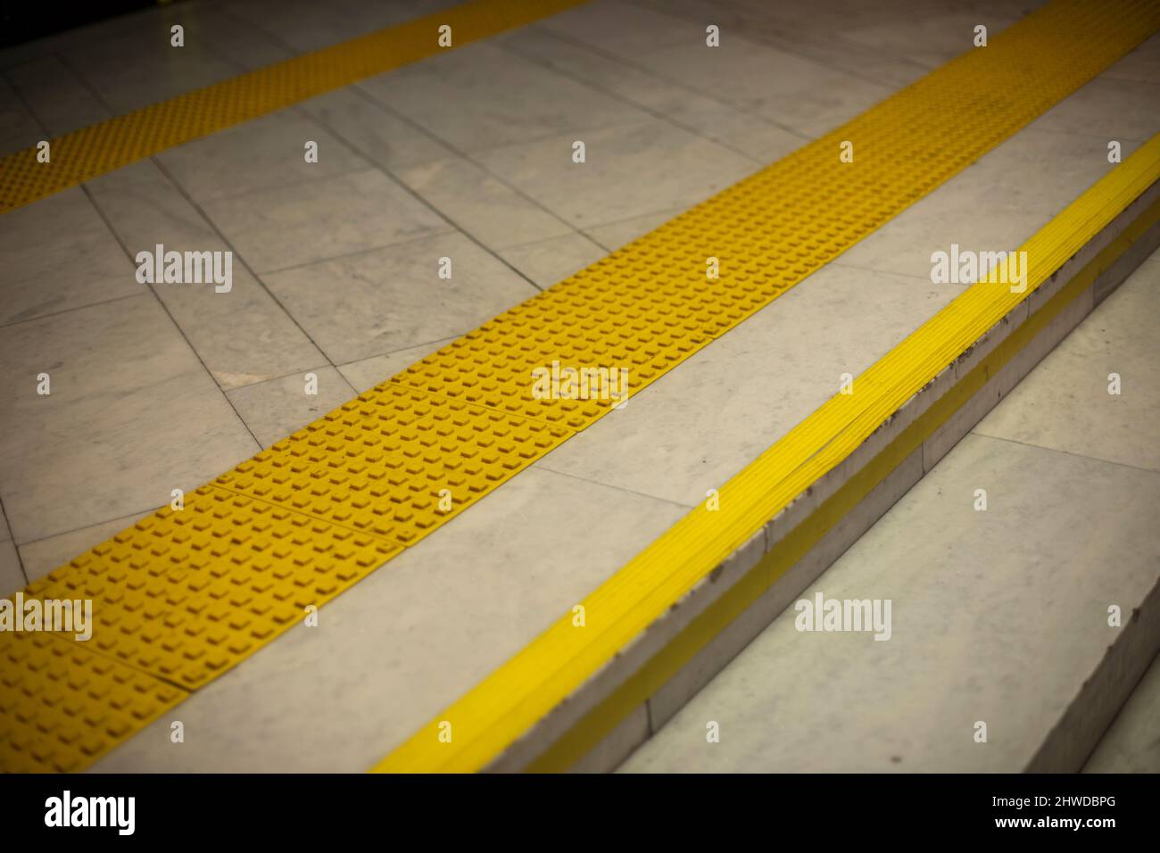 Warning surface for visually impaired people hires stock photography