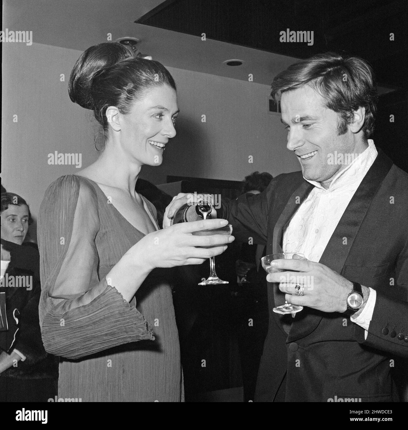 The was a romantic surprise awaiting actress Vanessa Redgrave after the gala opening of her new play 'Daniel Deronda' for her boyfriend, Italian film star Franco Nero, flew in secretly from Rome Especially to see her at the Manchester University Theatre. 14th January 1969. Stock Photo