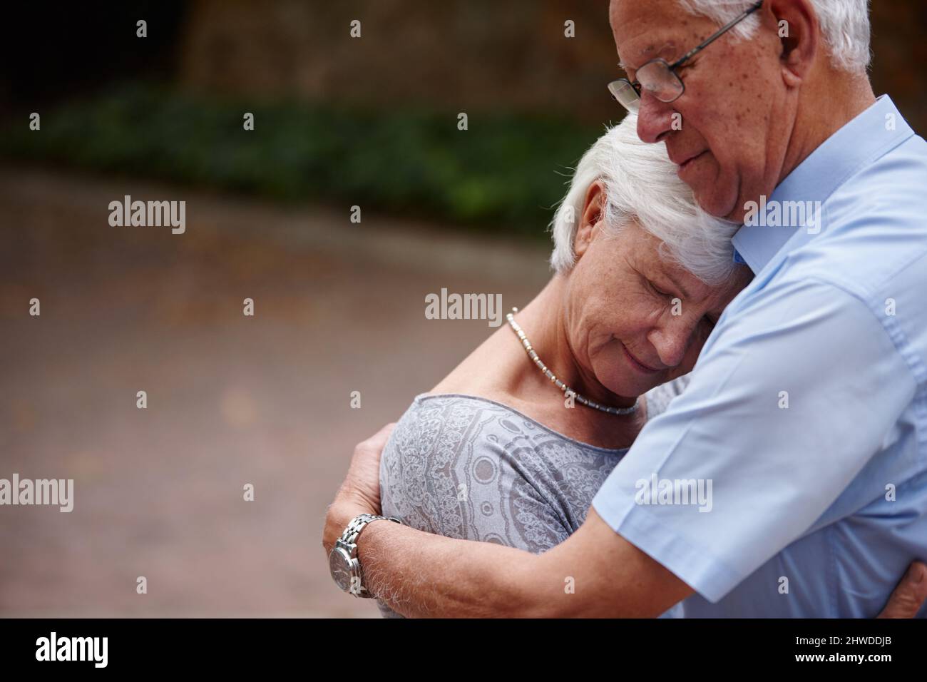 Marriage doesnt have to be perfect to be beautiful. Shot of a senior man consoling his wife. Stock Photo