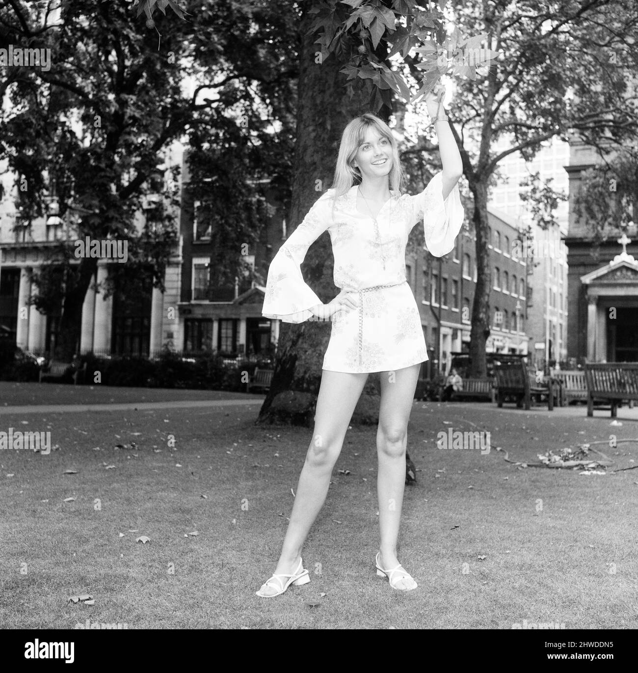 Toomorrow, pop group photo-call in Soho Square, London, ahead of the release (10th July) of their first single, titled, You're My Baby Now, pictured Wednesday 8th July 1970.  Our picture shows, lead singer Olivia Newton-John. Stock Photo