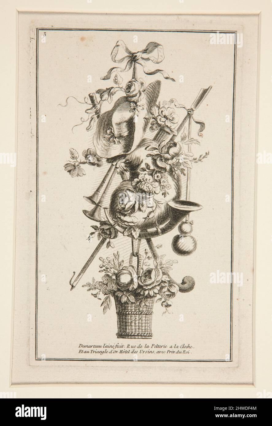 One sheet from Plusieurs Trophees.  Artist: Gilles Demarteau, Flemish, active in France, 1722–1776 Stock Photo