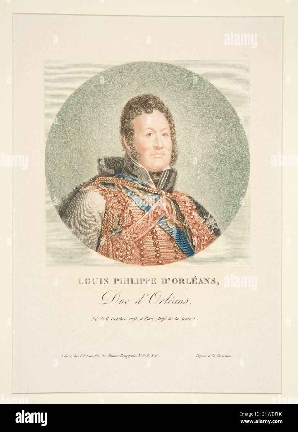 Louis Philippe d’Orleans.  Artist: Unknown Stock Photo