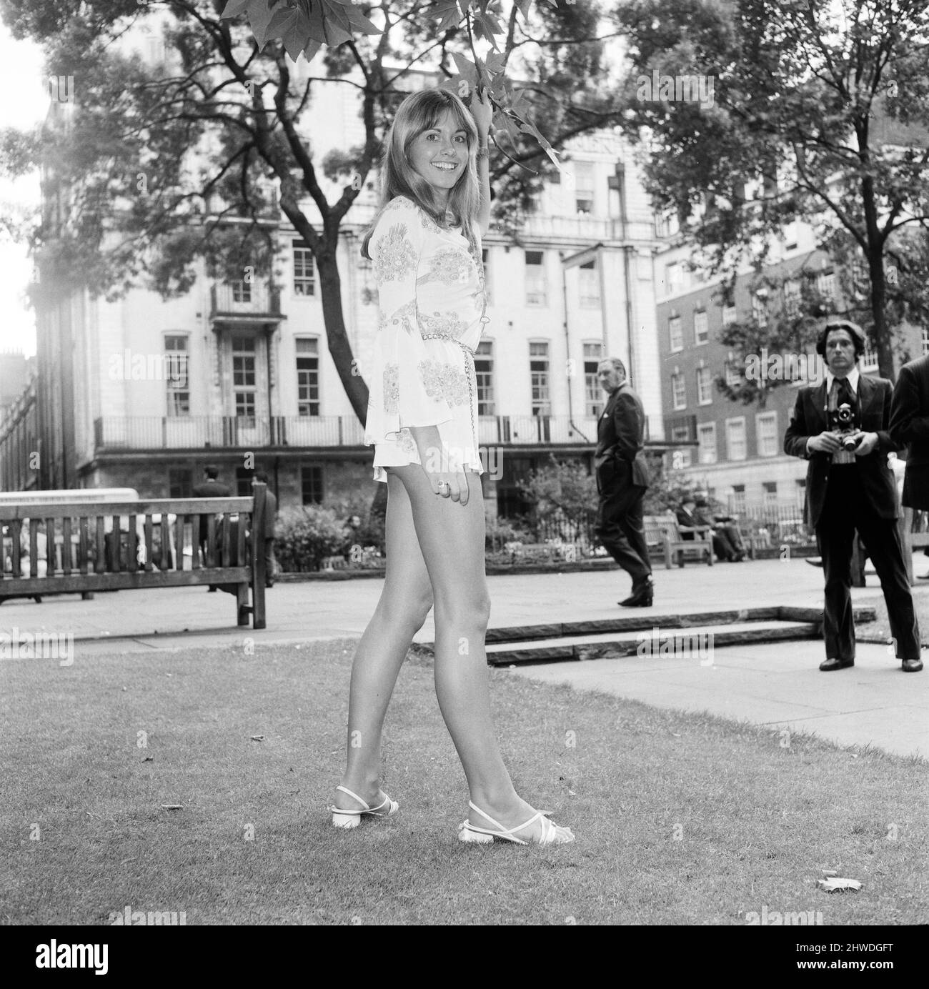 Toomorrow, pop group photo-call in Soho Square, London, ahead of the release (10th July) of their first single, titled, You're My Baby Now, pictured Wednesday 8th July 1970.  Our picture shows, lead singer Olivia Newton-John. Stock Photo