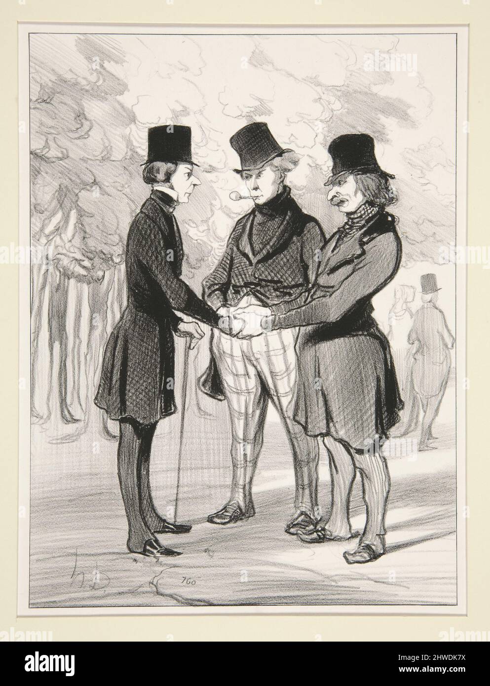 Quelle Heureuse Rencontre… (Les Amis, pl.2).  Artist: Honoré Daumier, French, 1808–1879 Stock Photo