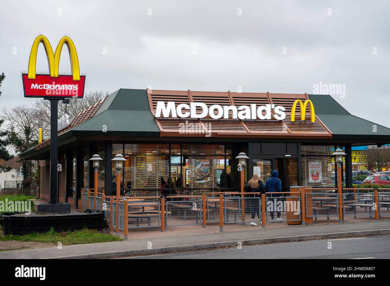 Slough, Berkshire, UK. 5th March, 2022. Following the Russian invasion of Ukraine, there calls for McDonald's to pause their operations in Russia. Boycott McDonald's has been trending on social media today. Credit: Maureen McLean/Alamy Live News Stock Photo