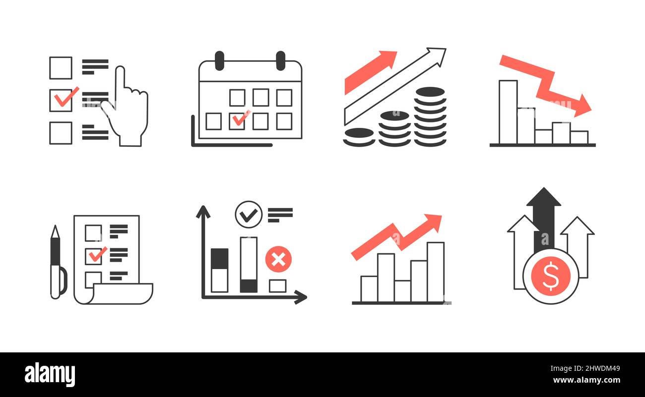 Fiscal year set of icons Stock Vector Image & Art Alamy