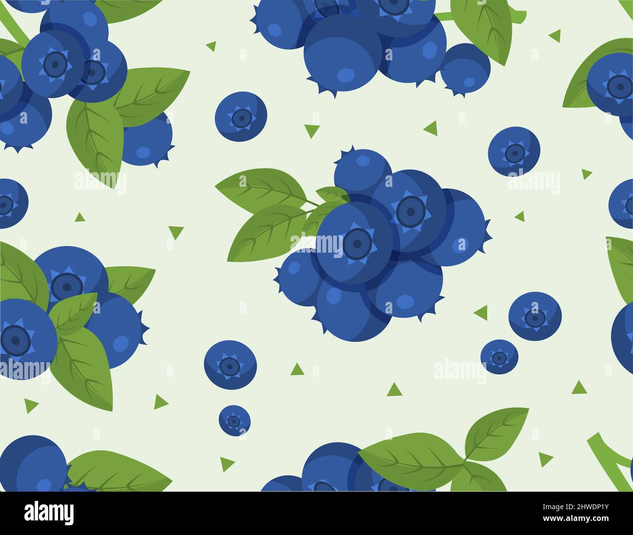 Seamless pattern with blueberries and leaves Stock Vector