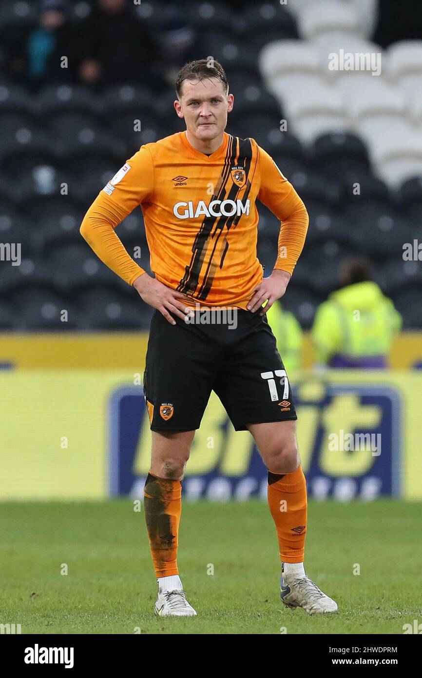 Hull, UK. 05th Mar, 2022. Sean McLoughlin #17 of Hull City during the game  in Hull,