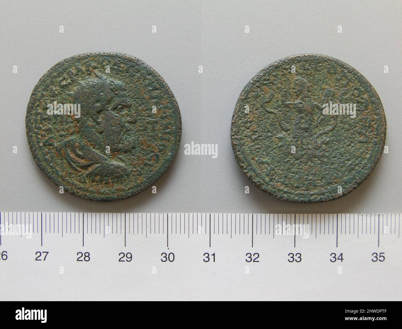 Coin of Pupienus from Tarsus. Ruler: Pupienus, ca. 165–238, ruled 238 Mint: Tarsus Artist: Unknown Stock Photo