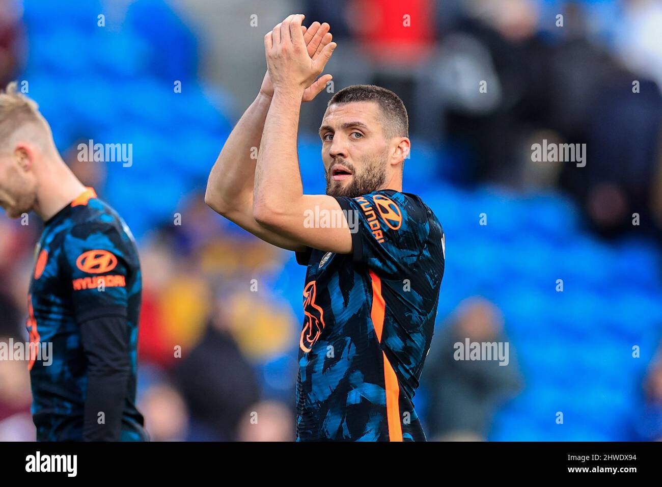 Mateo Kovacic #8 of Chelsea applauds the fans at the end of the game Stock Photo
