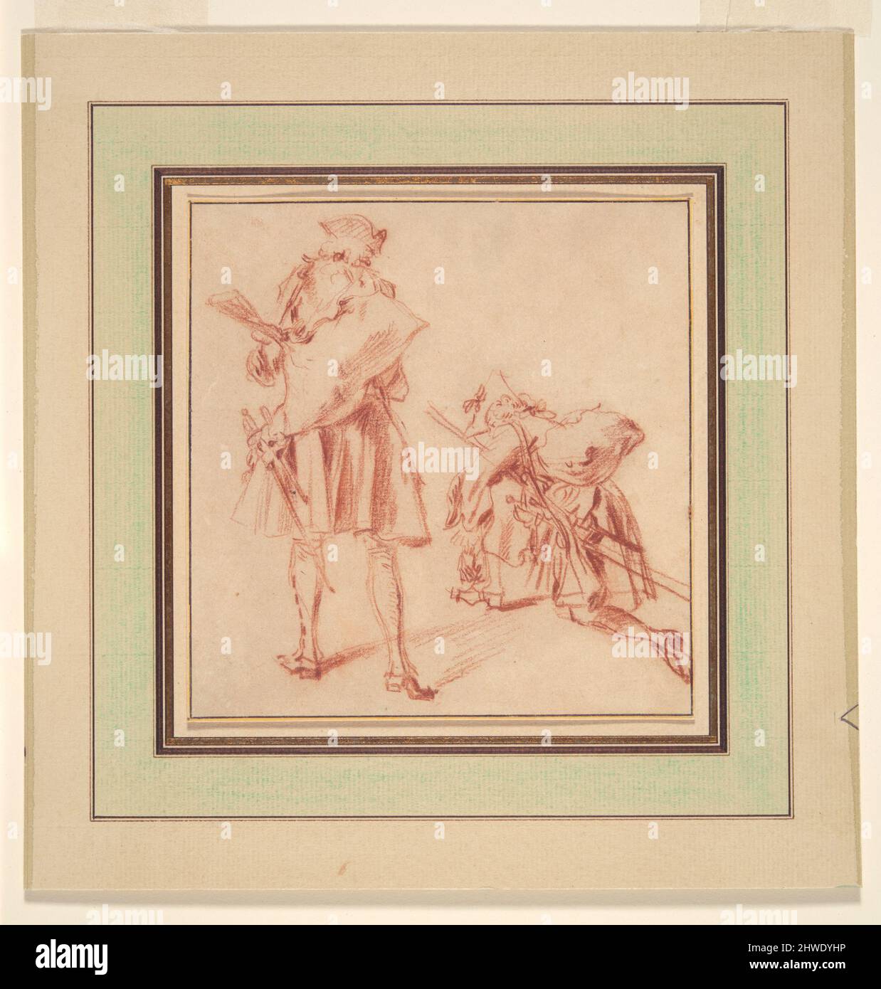 Two Recruits.  Artist: Jean-Antoine Watteau, French, 1684–1721 Stock Photo