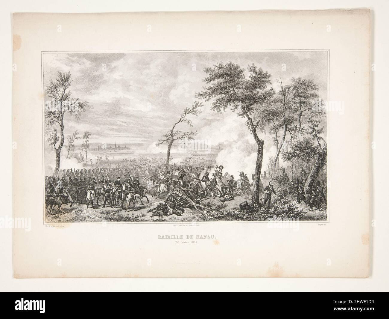 Bataille de Hanau (Battle of Hanau). Engraver: Charles Beyer, French ...