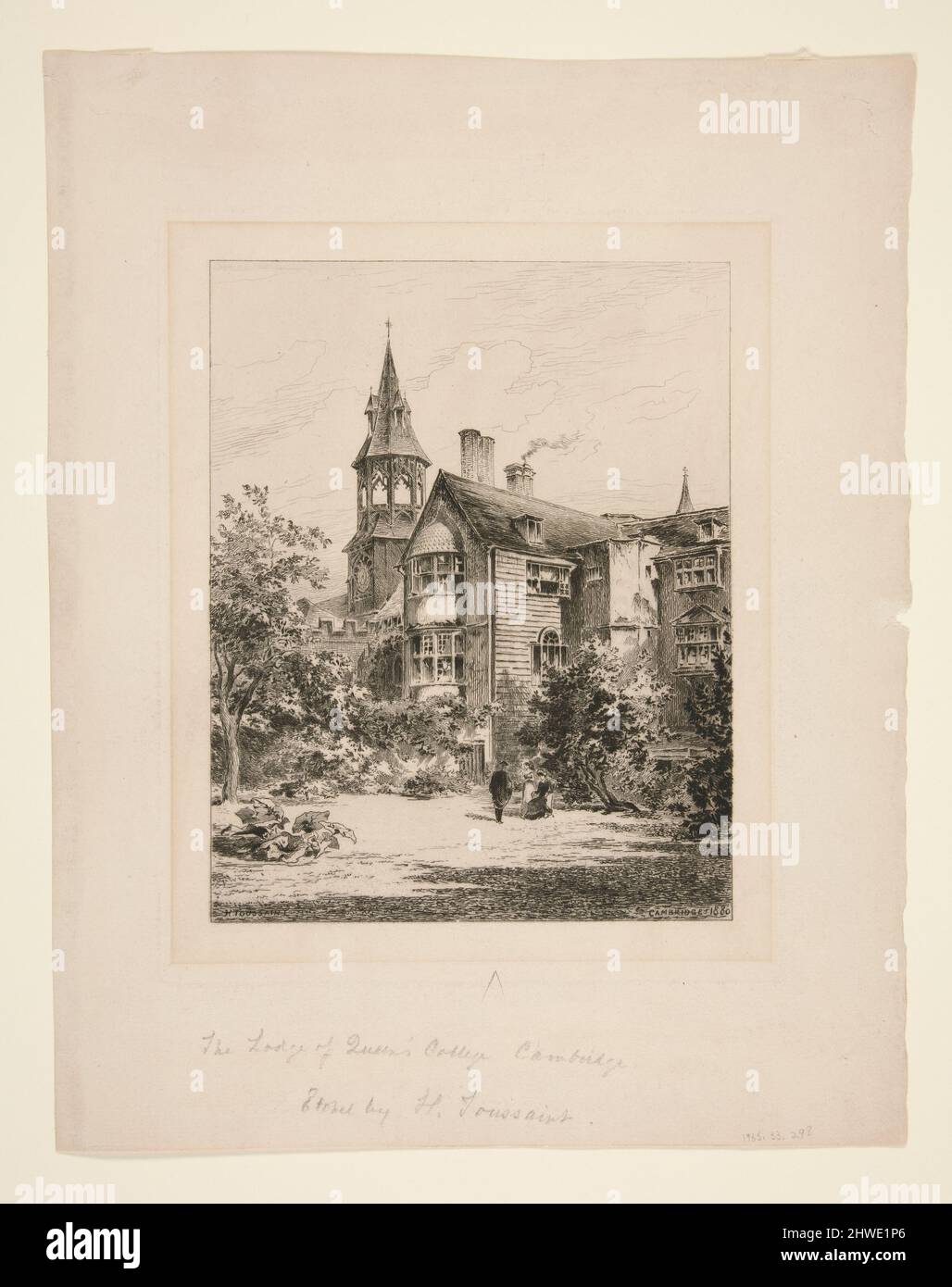 The Lodge of Queens College, Cambridge.  Artist: Charles Henri Toussaint, French, 1849–1911 Stock Photo