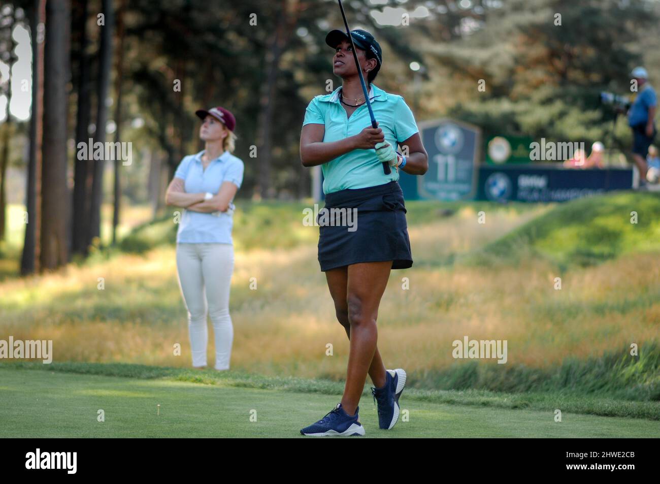 Black female golfer Stock Photo