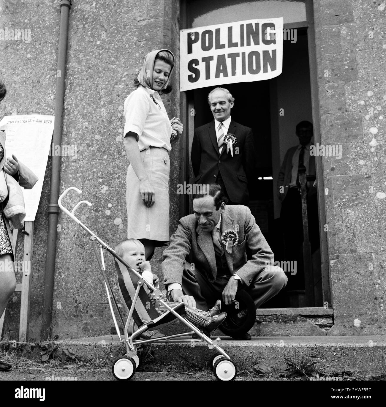 Jeremy Thorpe, Liberal leader and his wife Caroline voted on their own