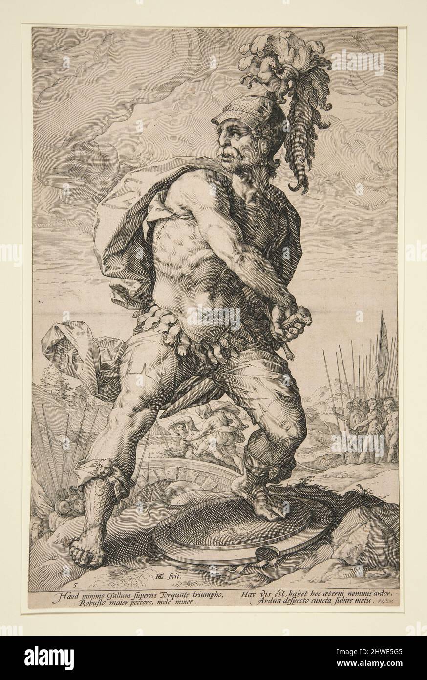The Roman Heroes Titus Manlius Torquatus. Artist Hendrick Goltzius