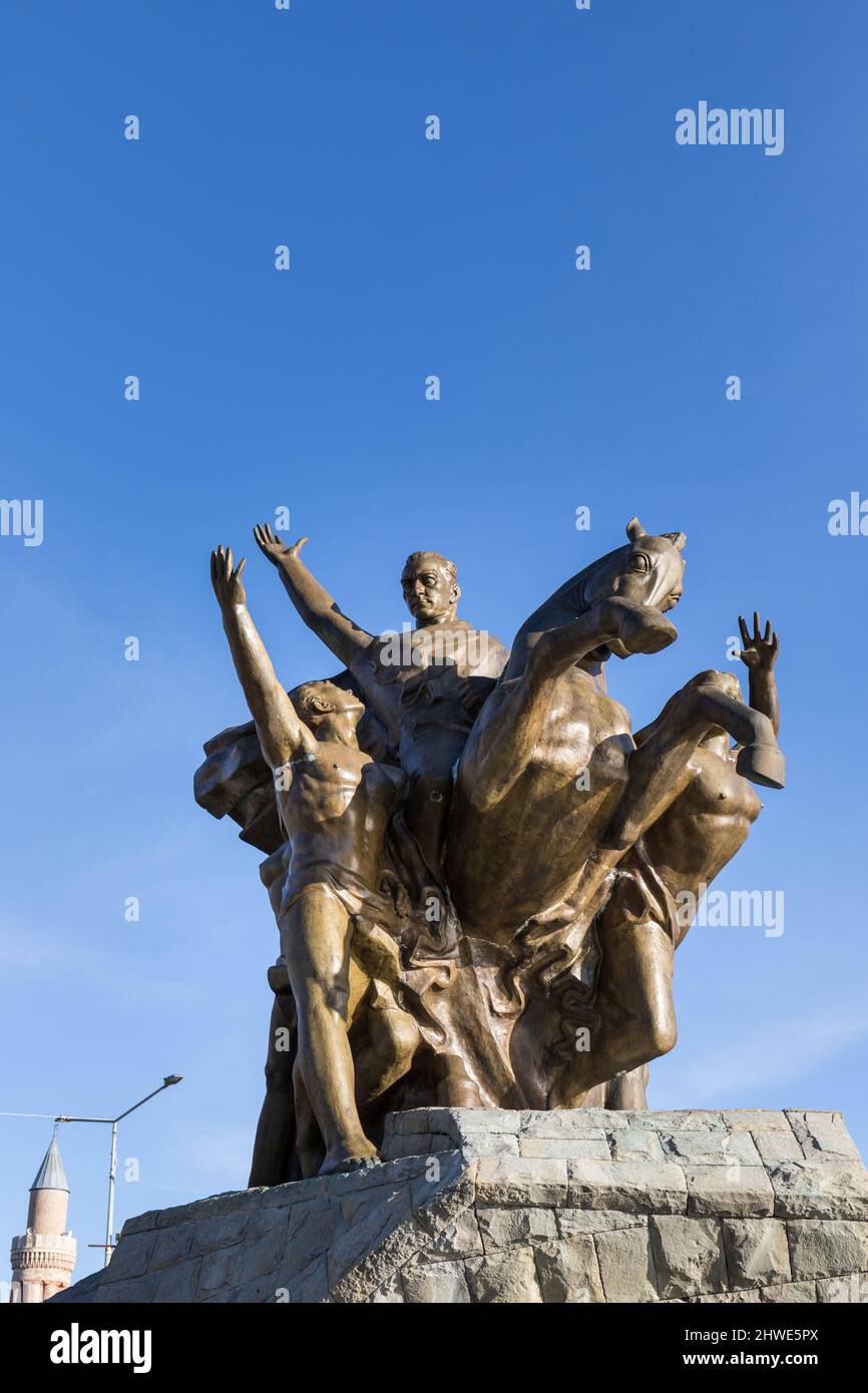 Mustafa Kemal Atatürk Monument in Antalya, Turkey Stock Photo