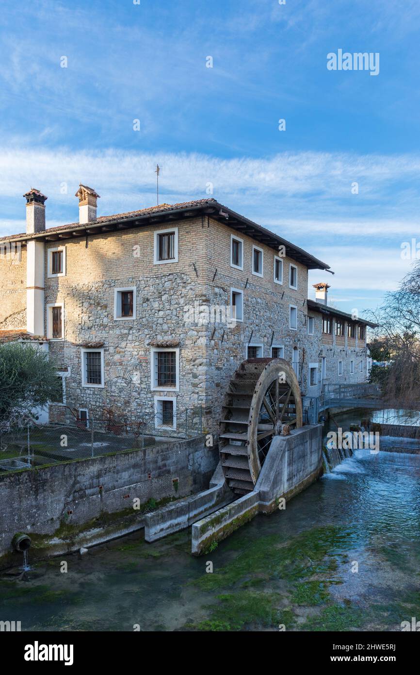 Water mill in Strassoldo, Friuli Venezia Giulia, Italy Stock Photo