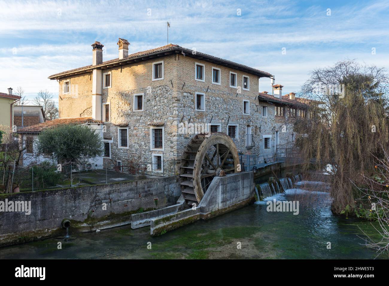 Water mill in Strassoldo, Friuli Venezia Giulia, Italy Stock Photo