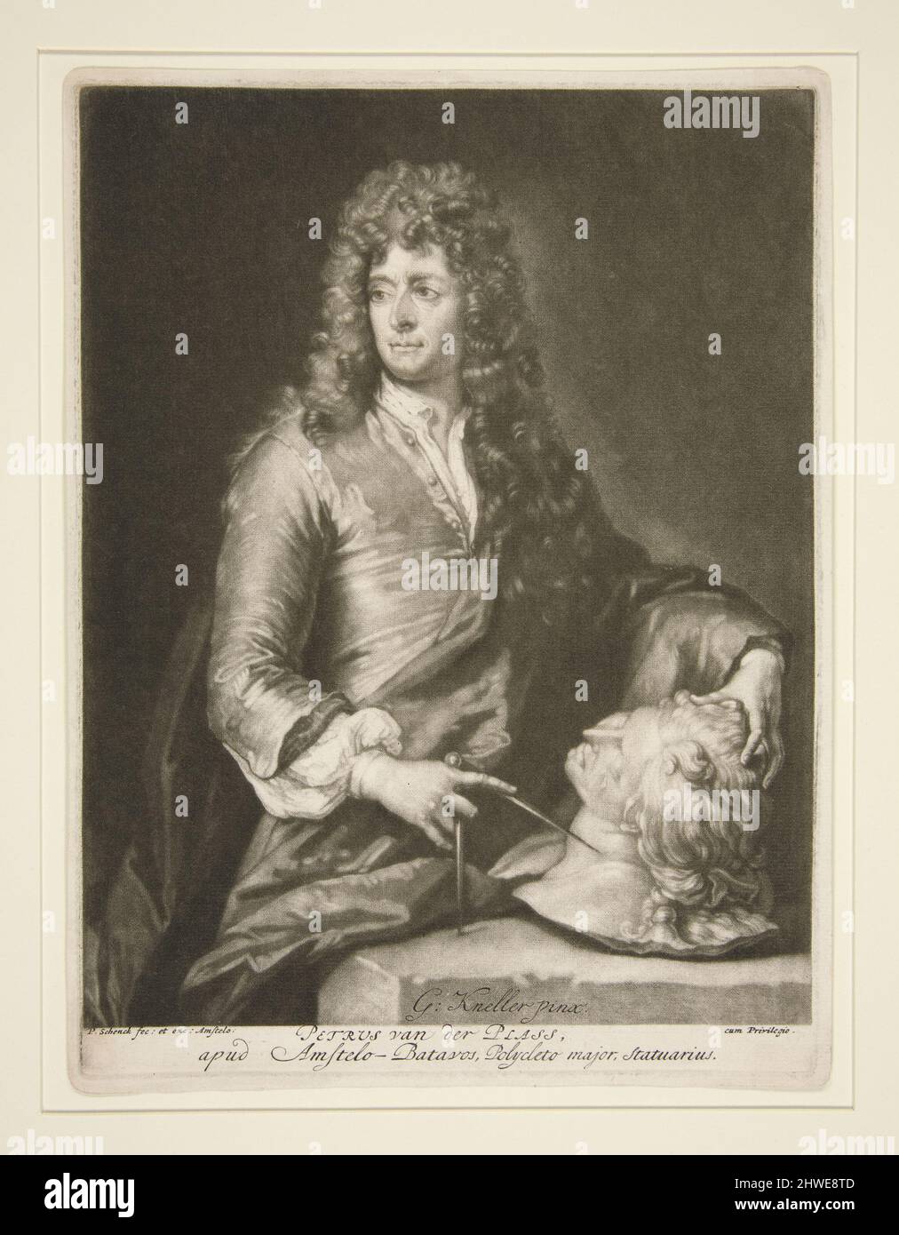 Petrus van der Plass. Engraver: Pieter Schenck I, Dutch, 1661–1711After: Sir Godfrey Kneller, British, 1646–1723 Stock Photo