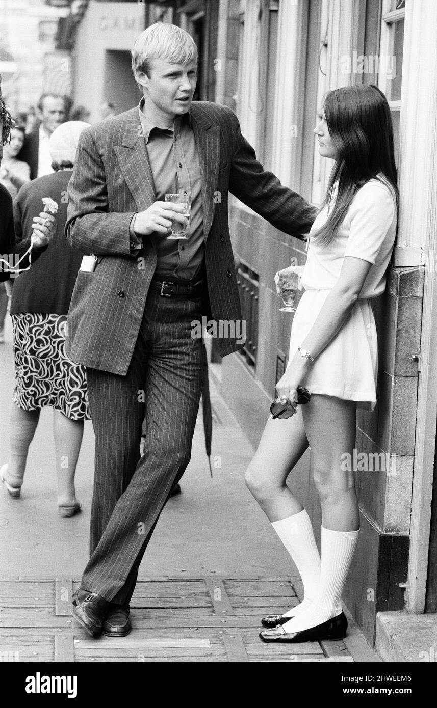 Jon Voight, actor and star of new release, Midnight Cowboy, (Autumn UK Release) pictured walking about town. 11th July 1969. The actor is in London for a few days, for talks on his next film, The Revolutionary. Stock Photo