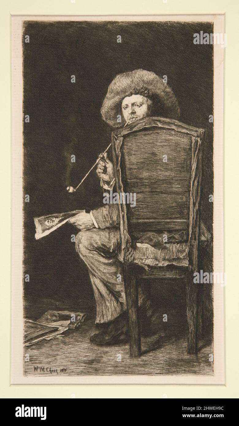 The Smoker. Artist William Unger, German, 18371937 Stock Photo Alamy