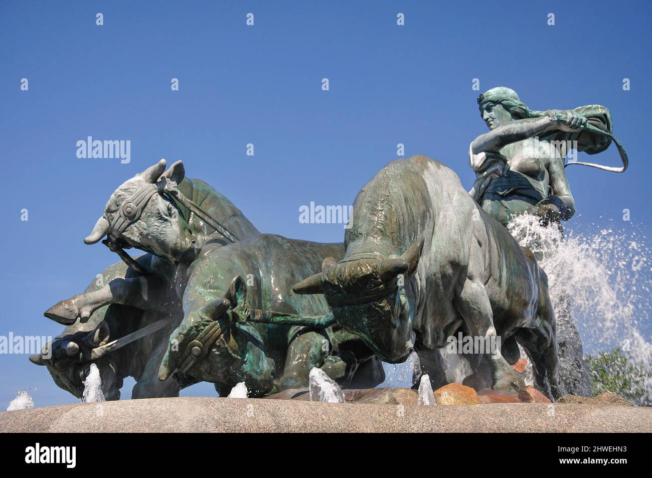 Gefion Fountain, Churchillparken, Copenhagen (Kobenhavn), Kingdom of Denmark Stock Photo