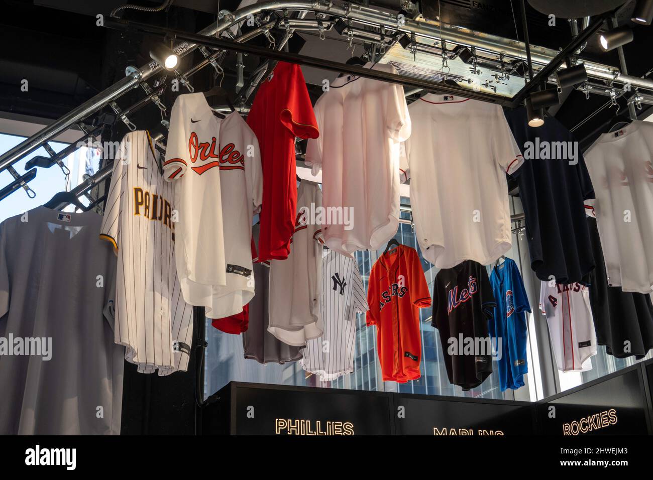 Major League Baseball flagship store in Rockefeller Center, New York City,  USA Stock Photo - Alamy