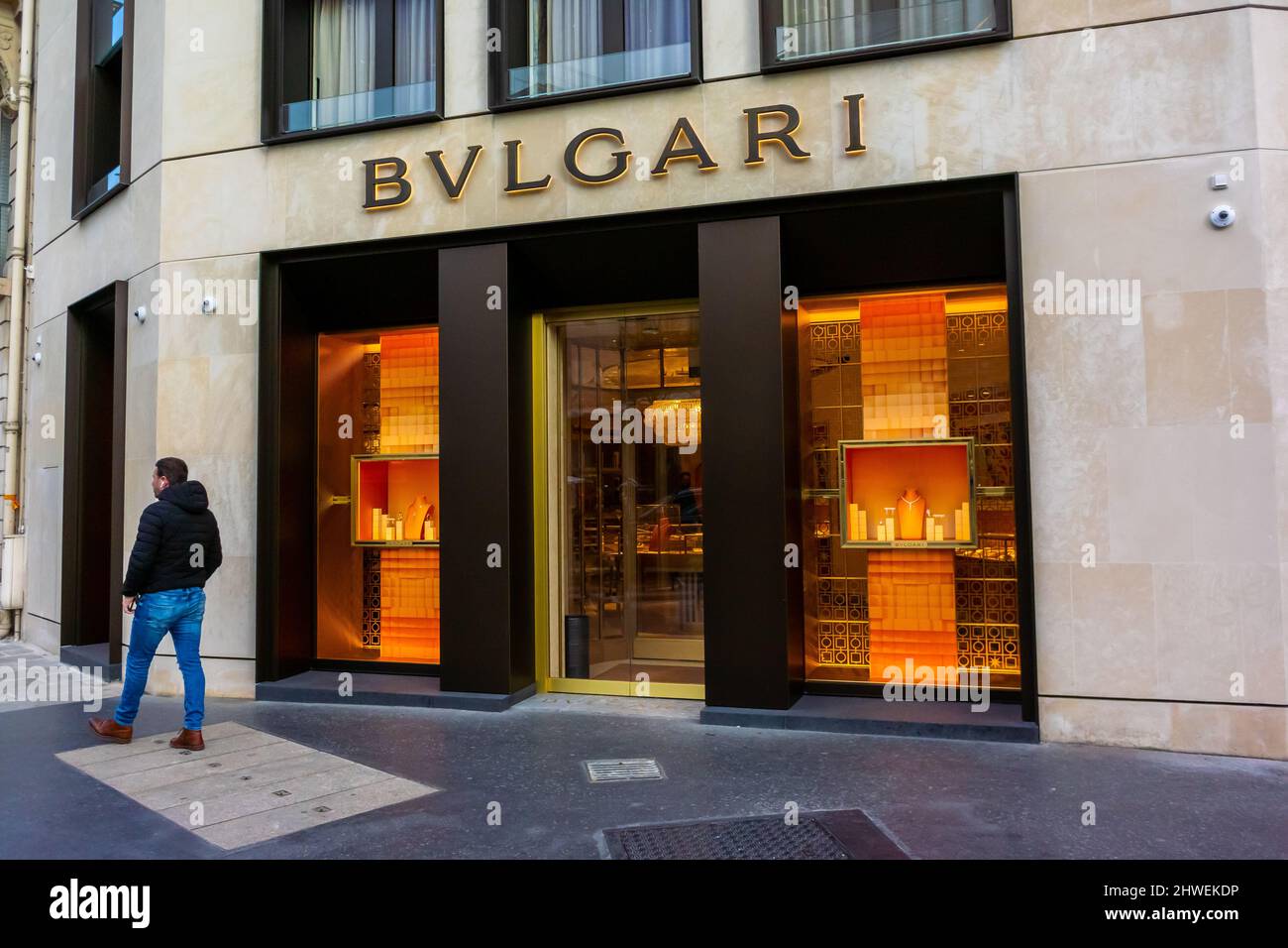 Paris, France, Luxury Hotel, Bulgari, Façade, Front Building, Entrance