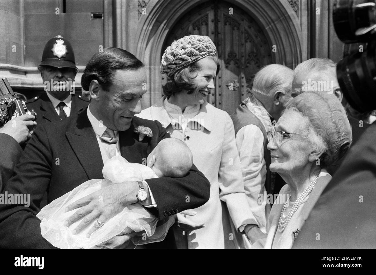 The Christening of Mr and Mrs Jeremy Thorpe's son Rupert Jeremy, in the