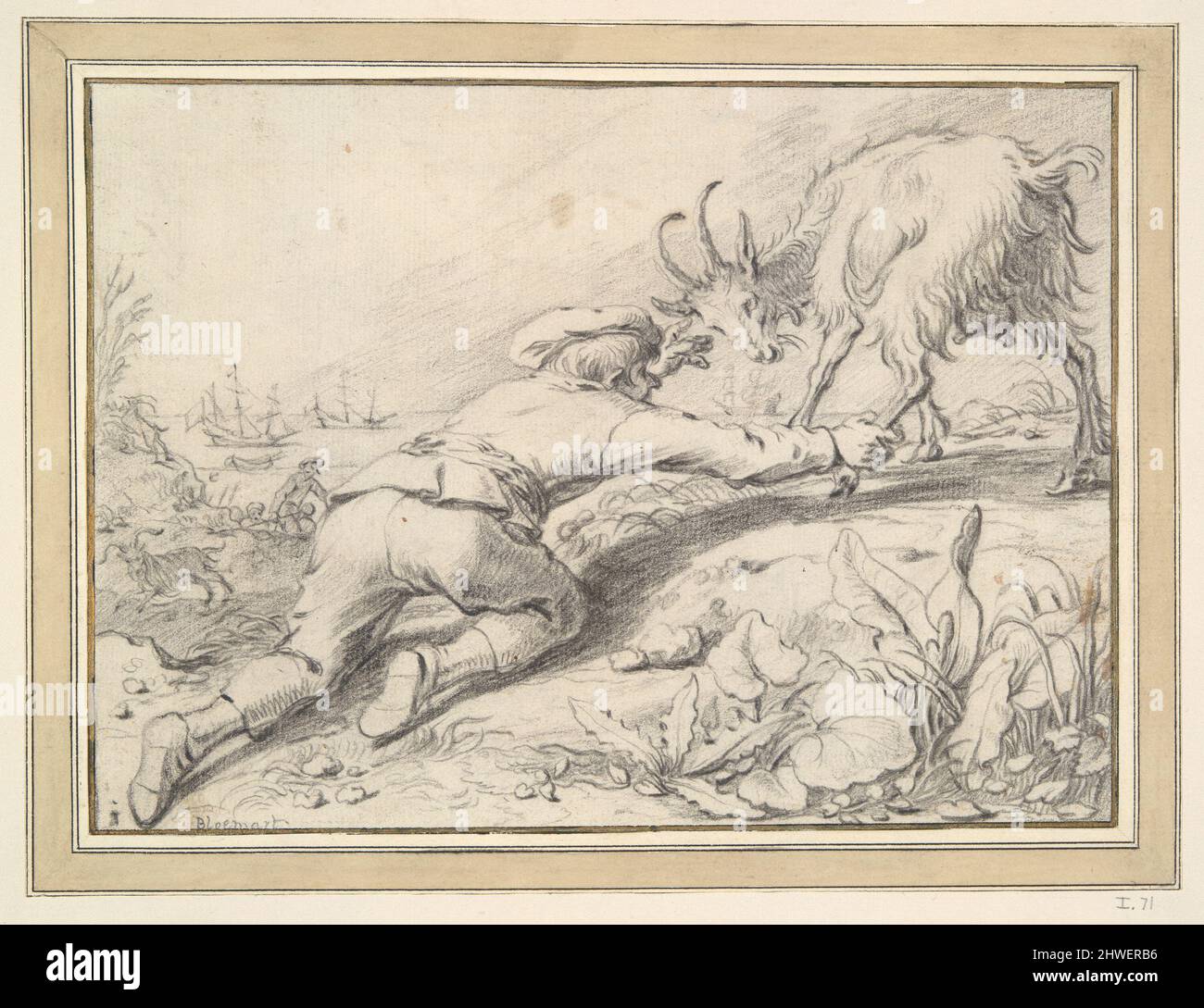 Boy catching a goat. Artist Jacob Gerritsz Cuyp, Dutch, 15941651