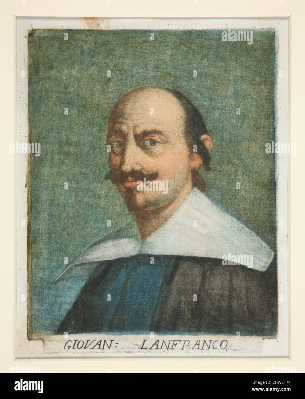 Giovanni Lanfranco, from Ritratti di pittori (Portraits of Painters).  Artist: Carlo Lasinio, Italian, 1759–1838 Stock Photo