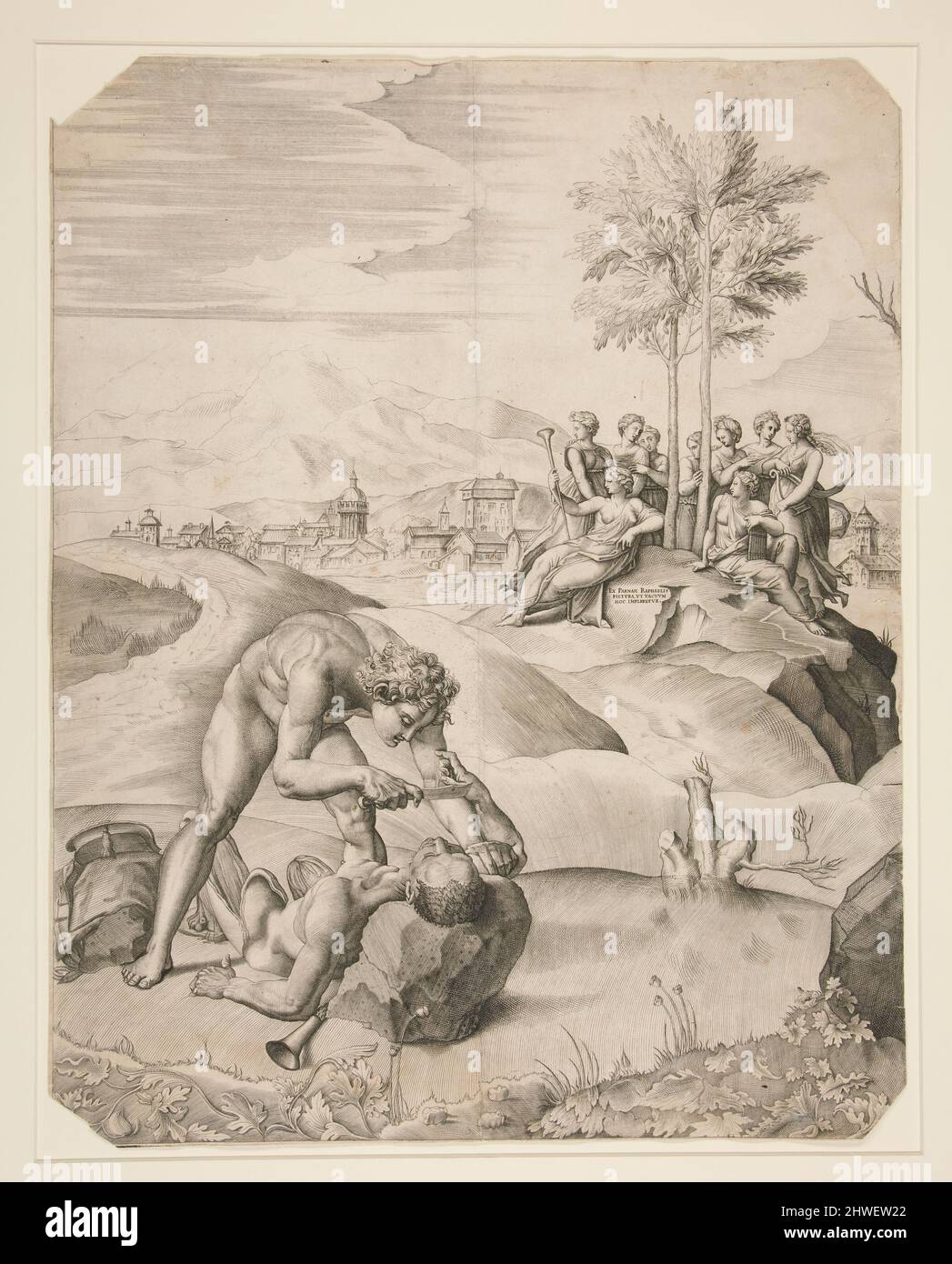 Flaying of Marsyas.  Artist: Giulio Sanuto, Italian, active in Venice 1540–1580 Stock Photo