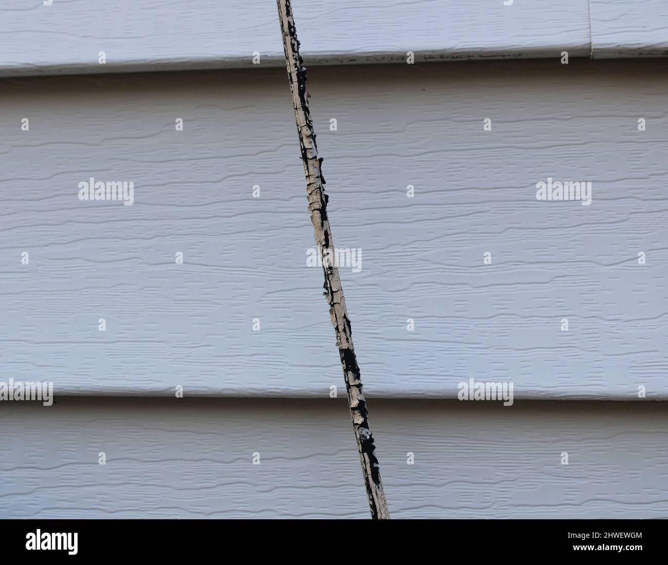 A Thin Painted Wire on the Outside of a Home Stock Photo Alamy