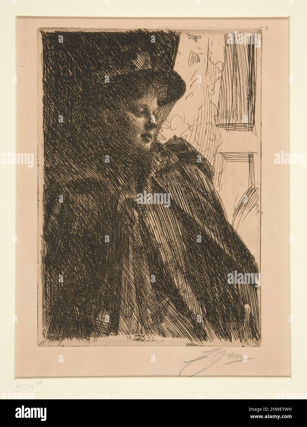 Olga Bratt.  Artist: Anders Zorn, Swedish, 1860–1920 Stock Photo