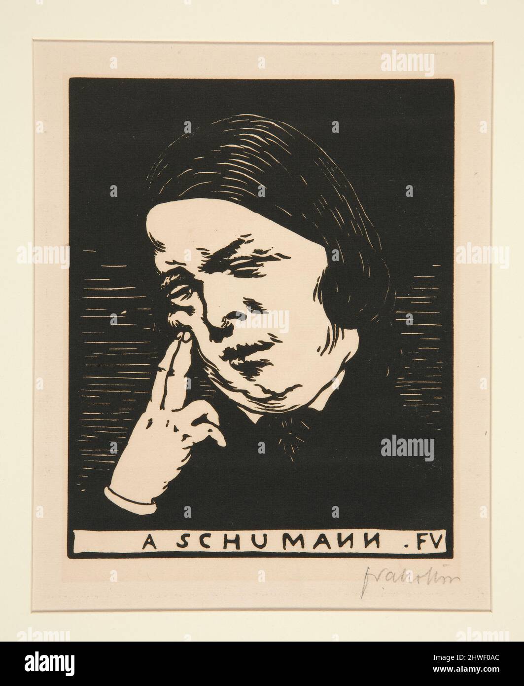 Portrait of Schumann.  Artist: Félix Edouard Vallotton, Swiss, active Paris, 1865–1925 Stock Photo