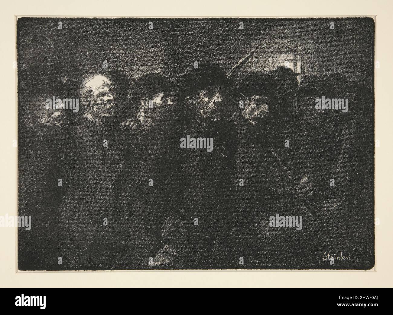 Ouvriers sortant de l’usine (Workers Leaving the Factory).  Artist: Théophile Alexandre Steinlen, French, born Switzerland, 1859–1923 Stock Photo