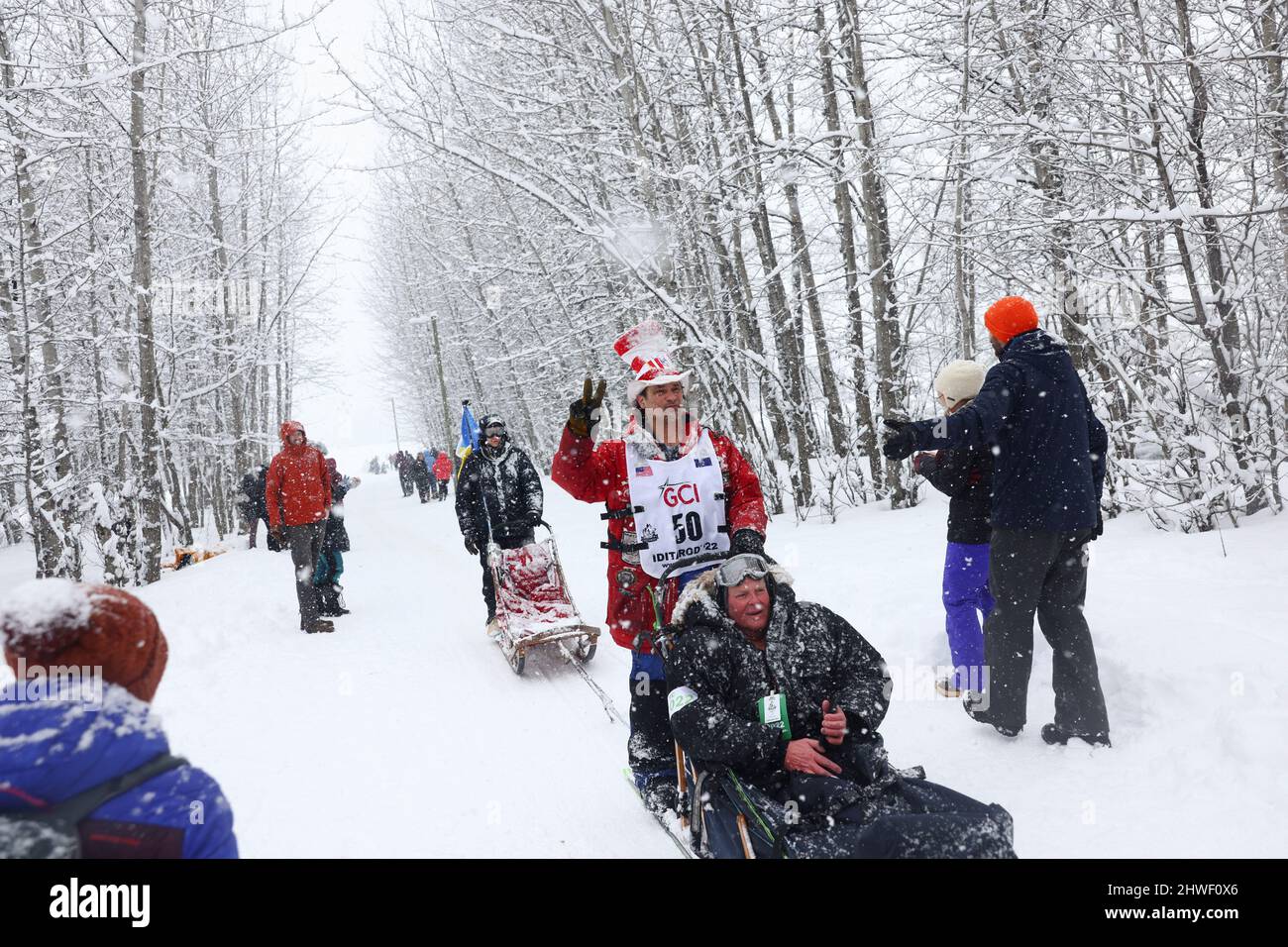 Hugh Neff during the ceremonial start the 50th Iditarod Trail Sled Dog Race in Alaska, U.S. March 5, 2022. REUTERS/Kerry Tasker Stock Photo - Alamy