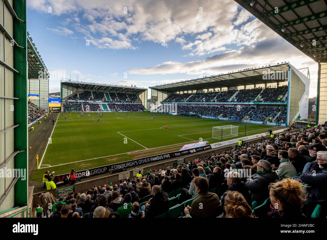 Leith, Edinburgh, Scotland, UK. 5th March 2022; Easter Road, Leith,  Edinburgh, Scotland: HIbs football for a fiver campaign proves popular with  a crowd of over 19000 watches on during the Hibernian versus