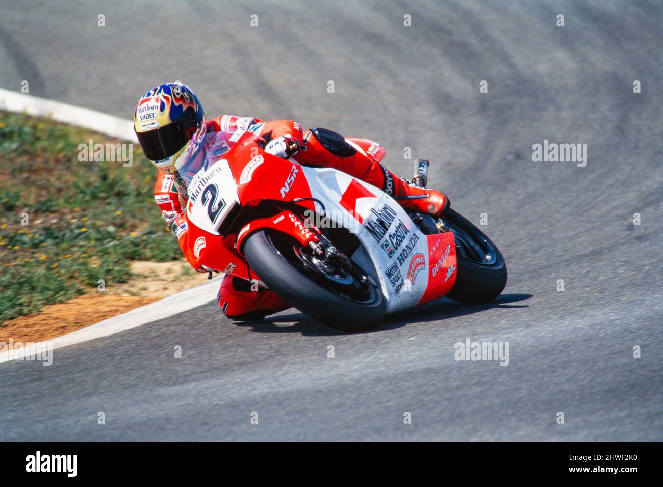 Ralf Waldmann (DEU), German motorbike racer, 1997 Motorcycle World  Championship, #2 Honda NSR 250 cc Stock Photo - Alamy