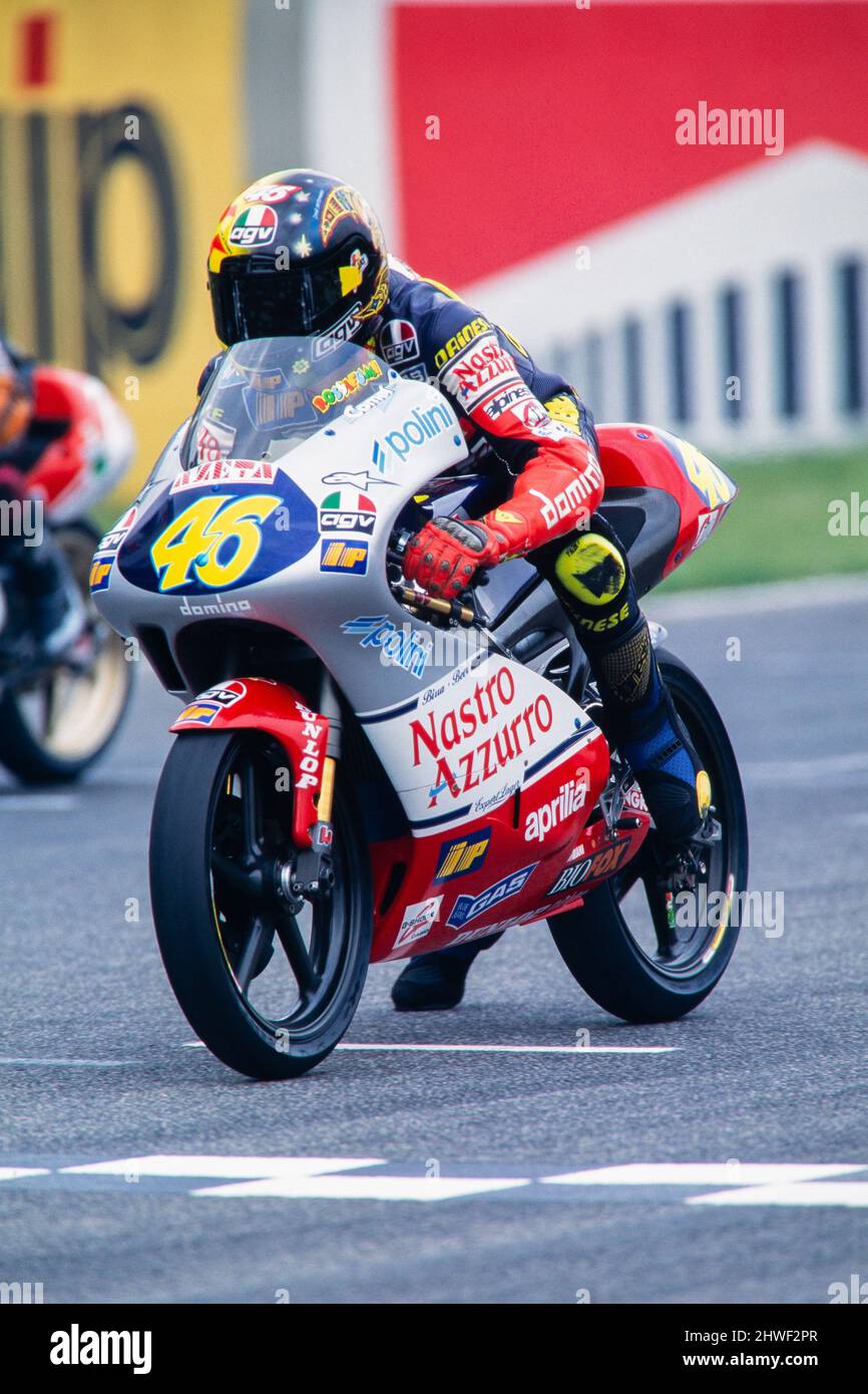 World Champion Valentino Rossi (ITA), 1997 World Motorcycle Championship,  #46 Aprilia 125 cc Stock Photo - Alamy