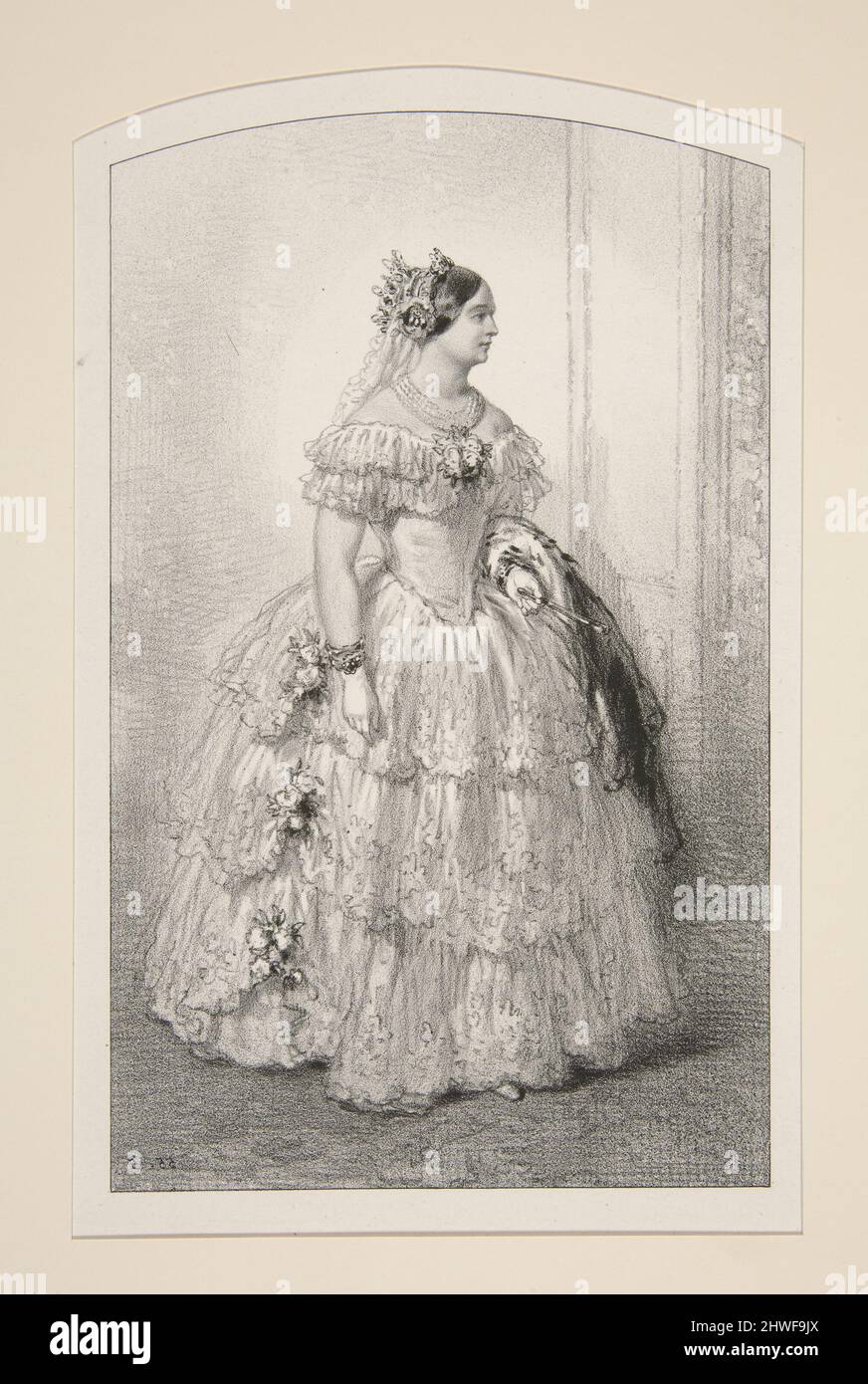 Mme. la Princesse Mathilde.  Artist: Paul Gavarni, French, 1804–1866 Stock Photo