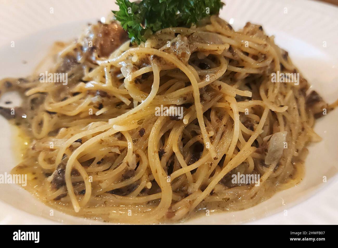 Spaghetti, Italian Food at Cafe, Jakarta, Indonesia Stock Photo Alamy
