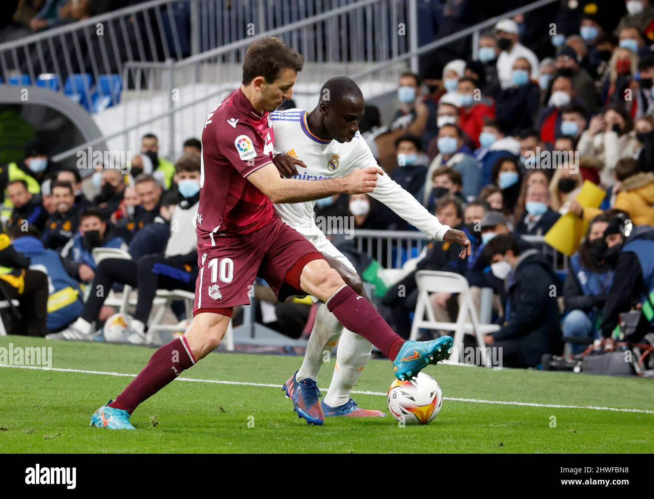 XXXX (RM) and XXXXX (RS) during Real Madrid vs Real Sociedad on 