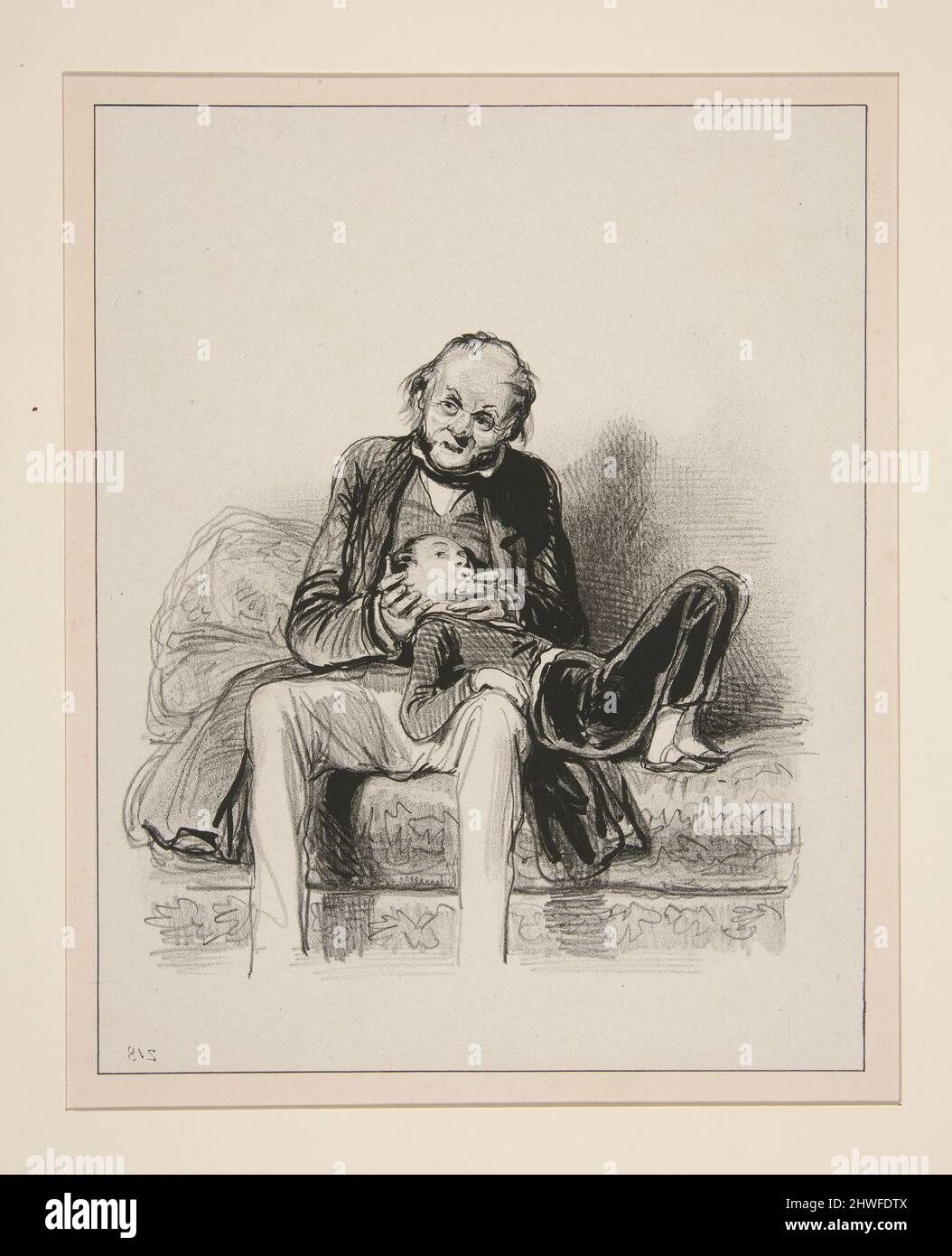 Tu ne sais pas ta lecon, ta tante va venir…. Artist: Paul Gavarni, French,  1804–1866 Stock Photo - Alamy