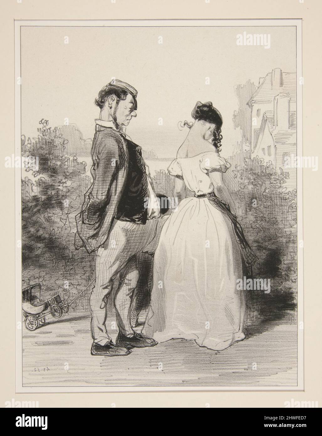 Que t’es donc ennuyeux, Nestor, va!….  Artist: Paul Gavarni, French, 1804–1866 Stock Photo