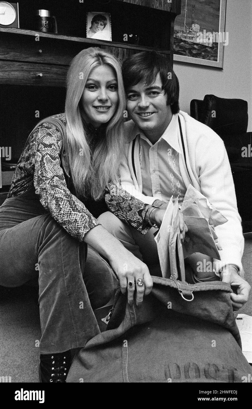 Tony Blackburn with his girlfriend Lynn Partington photographed in his Regents Park flat. 15th