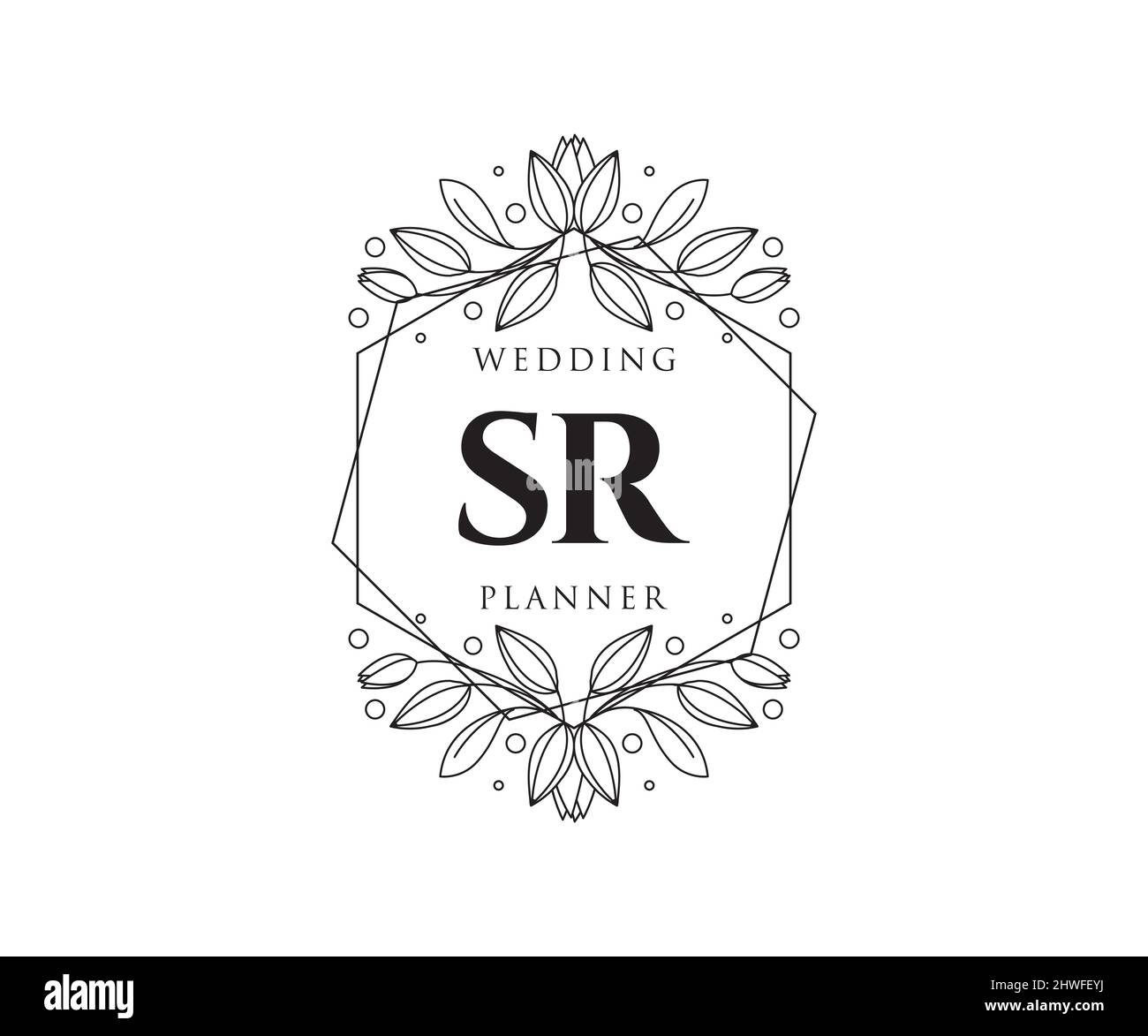 SR Initials letter Wedding monogram logos collection, hand drawn ...